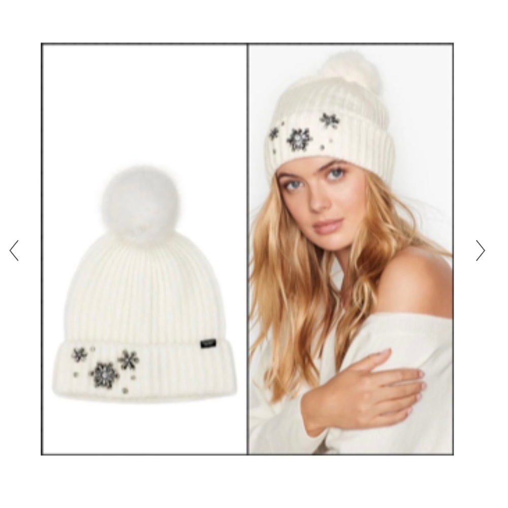 Victoria's Secret Sparkle Pom Hat White